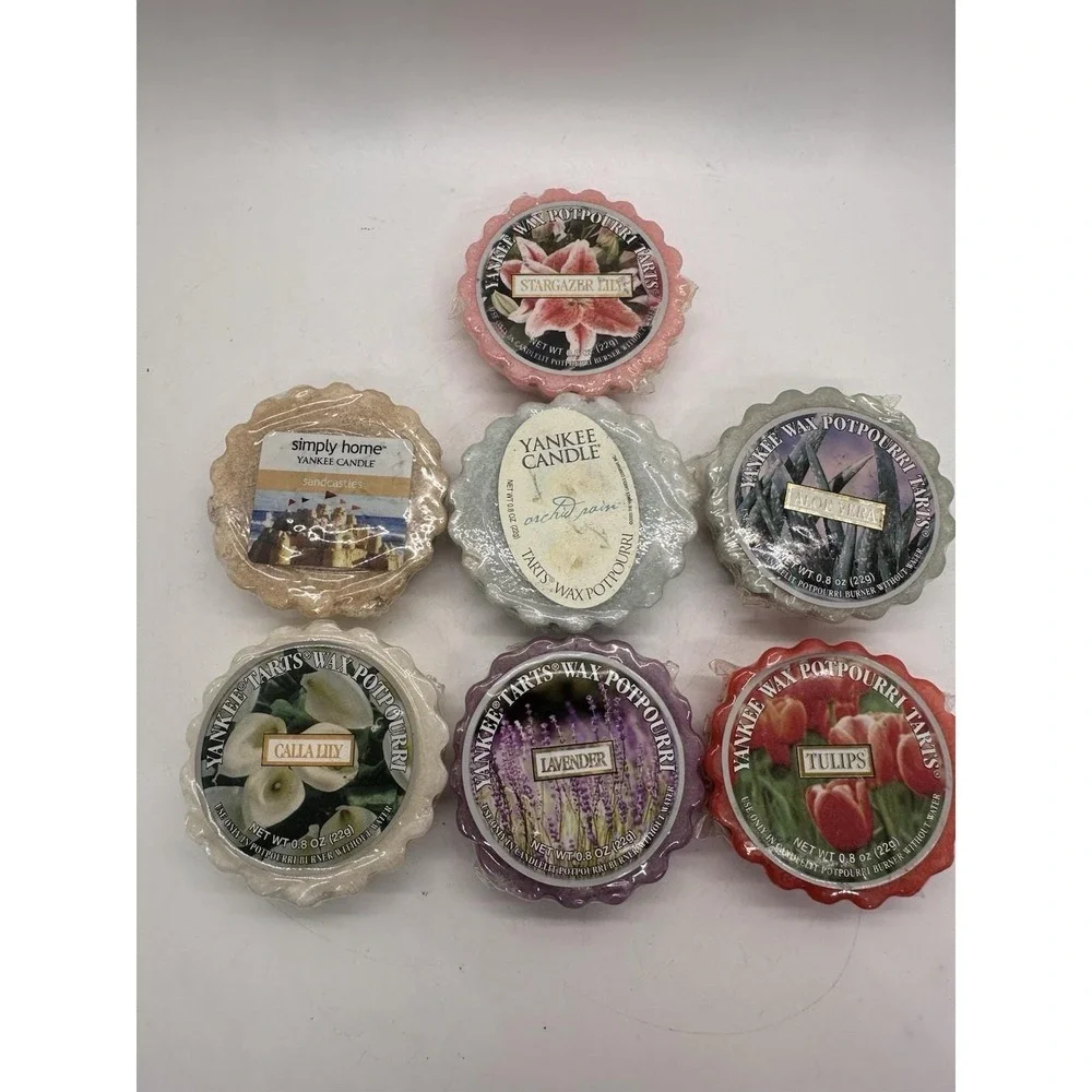 Yankee Candle Wax Tarts Lot 7 Mixed Scents Retired Orchid Rain Aloe